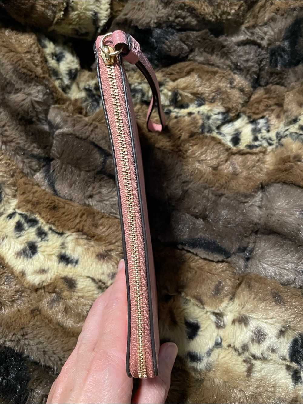 Coach Pink Multi-Tone Leather Wristlet with Mountain Appliqué - Picture 8 of 8